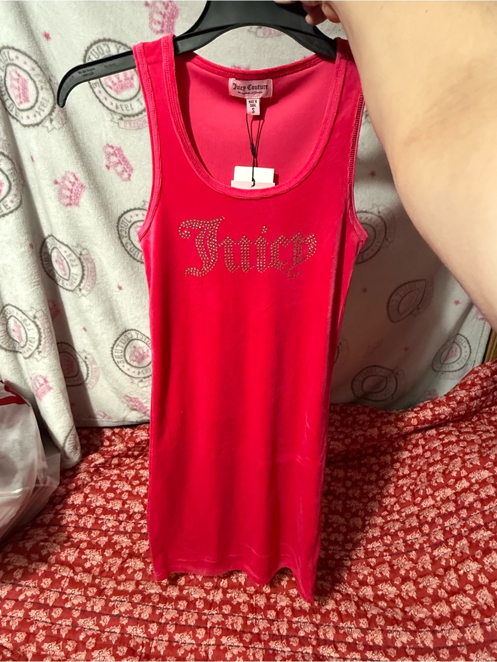Juicy Couture Women’s Hot Pink Logo tank dress